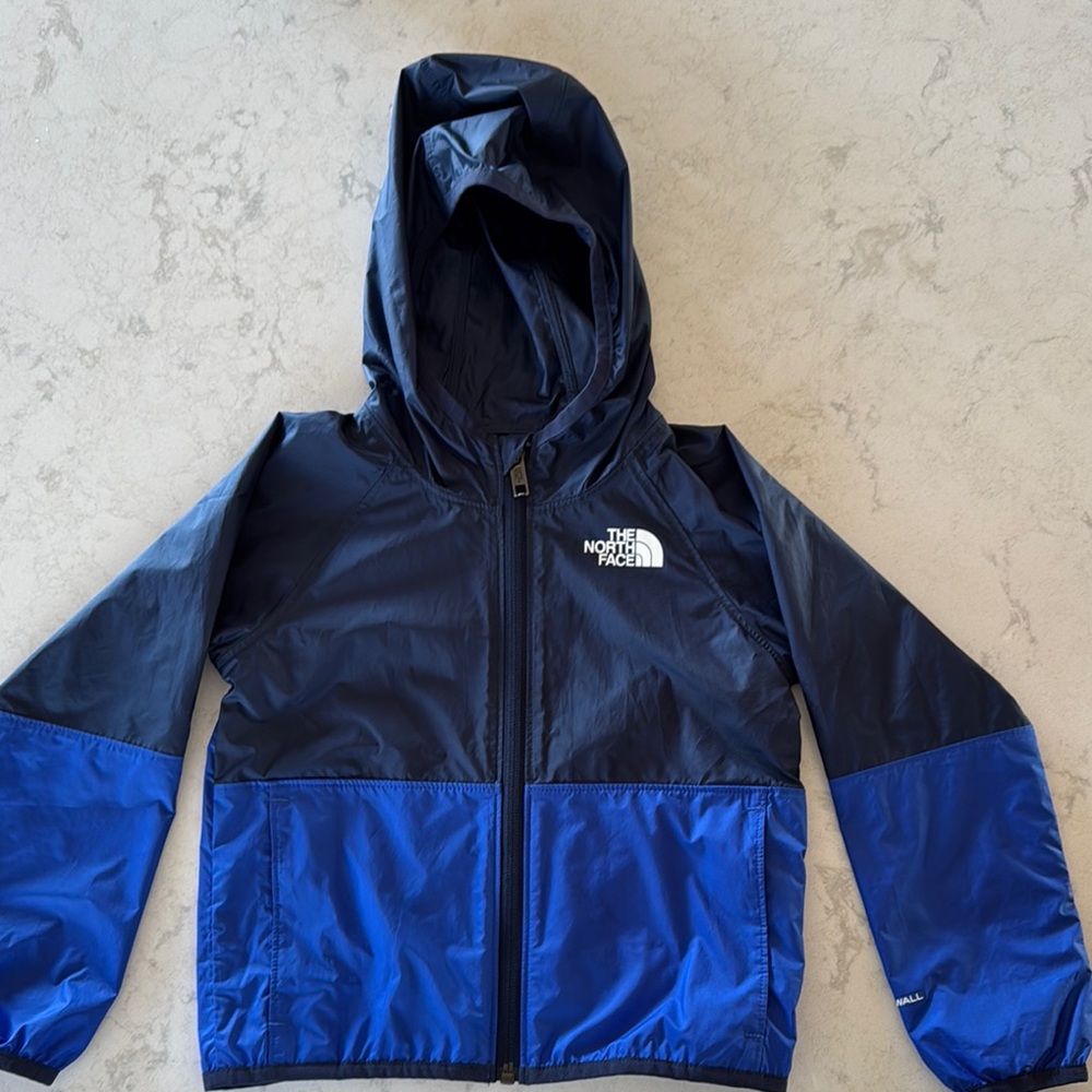 The North Face Kids Windwall Rain Jacket lightweight- Navy and Blue